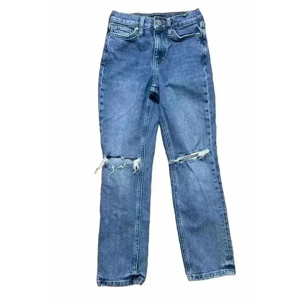 Banana Republic Stone Denim High Rise Straight Blue Jeans Women's Size 24 I1